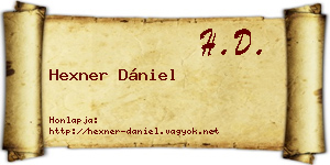 Hexner Dániel névjegykártya
